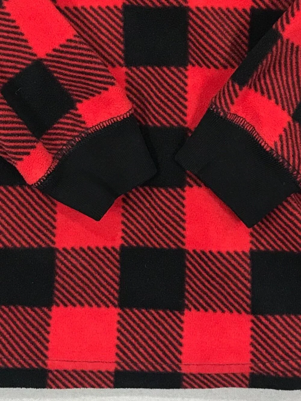 Carter's Sweater Boys 4T Red Black Buffalo Plaid Logo Fleece Pullover Button LS